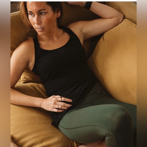 Wooly Threads Tops - Wooly Racerback Tank Merino Wool Black , XL